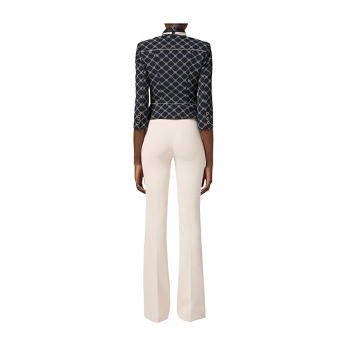 Elisabetta Franchi Pantaloni Pantalone Donna a zampa stretch Burro - Francavilla Moda